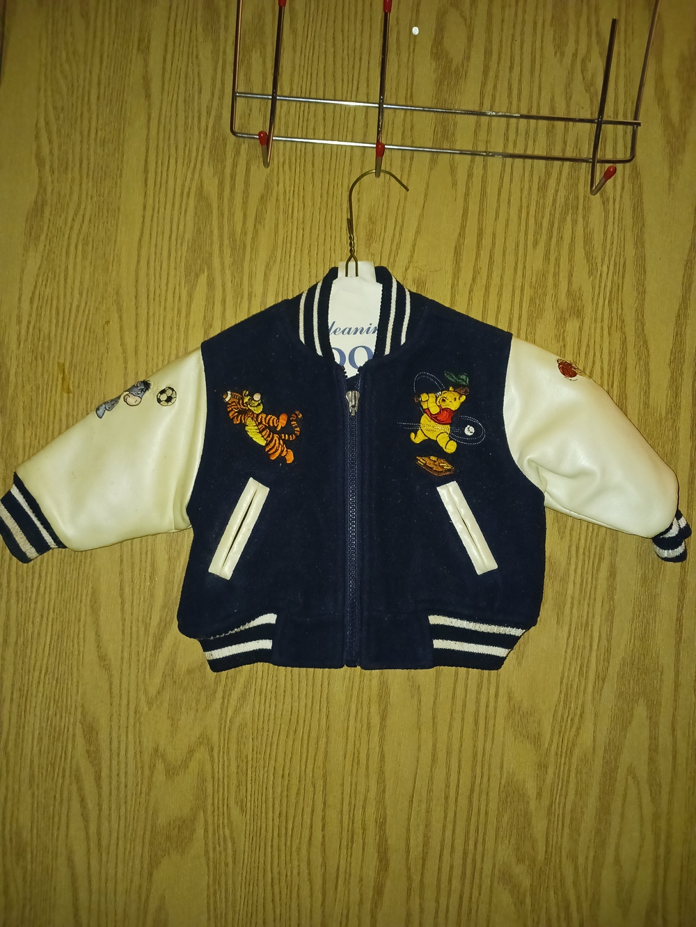 Disney Navy and White Winnie-the-Pooh Varsity Jean Jacket for Kids